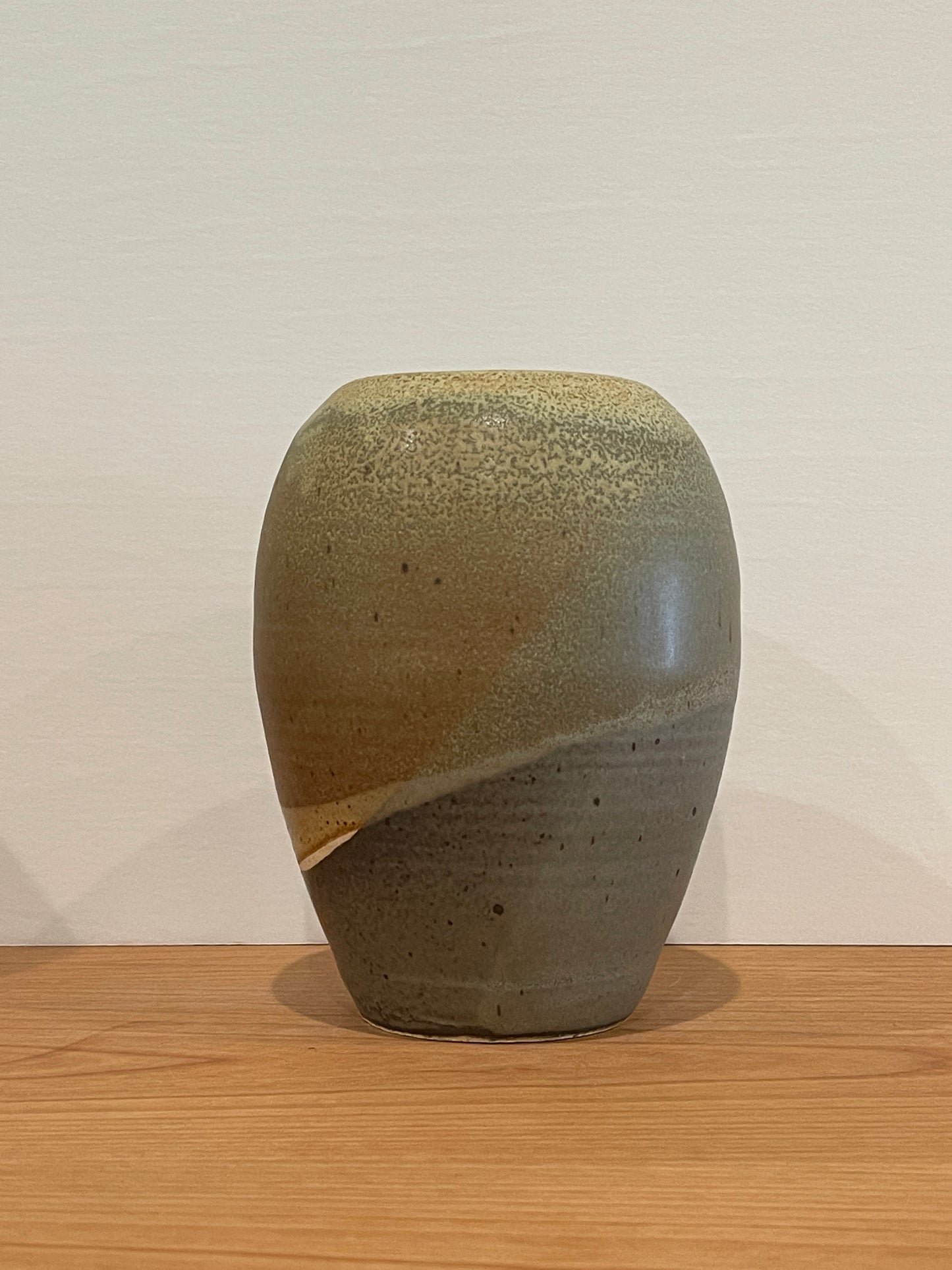Shoshi Watanabe - Vase-Medium-Blue Gray on Light Brown